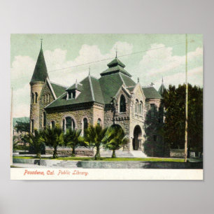 Poster Biblioteca Pública c1910, Pasadena, CA