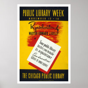 Poster Biblioteca pública Chicago WPA 1940