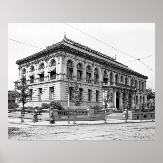 Pôster Biblioteca Pública de Providence, 1906. Foto Antig (Frente)