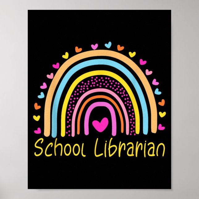 Poster Bibliotecária Escolar Arco-íris (Frente)