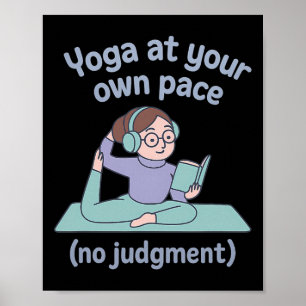 Poster Bibliotecário de desenho animado de mindfulness de