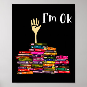 Poster Bibliotecário Leitor Nerd de Leitura de Livros Est