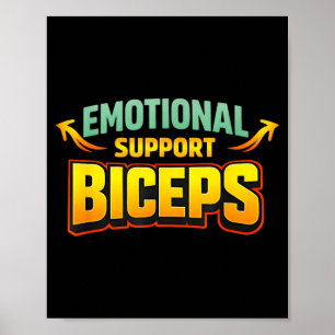 Poster Bíceps de Apoio Emocional Humor Divertido de Acade