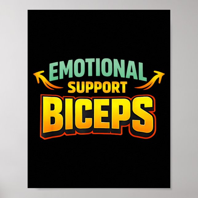 Poster Bíceps de Apoio Emocional Humor Divertido de Acade (Frente)