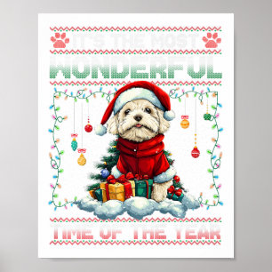 Poster Bichon Frise das Árvores de Natal