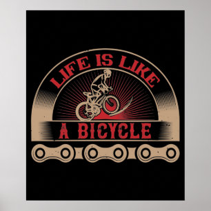 Poster Bicicleta - A vida é como uma bicicleta