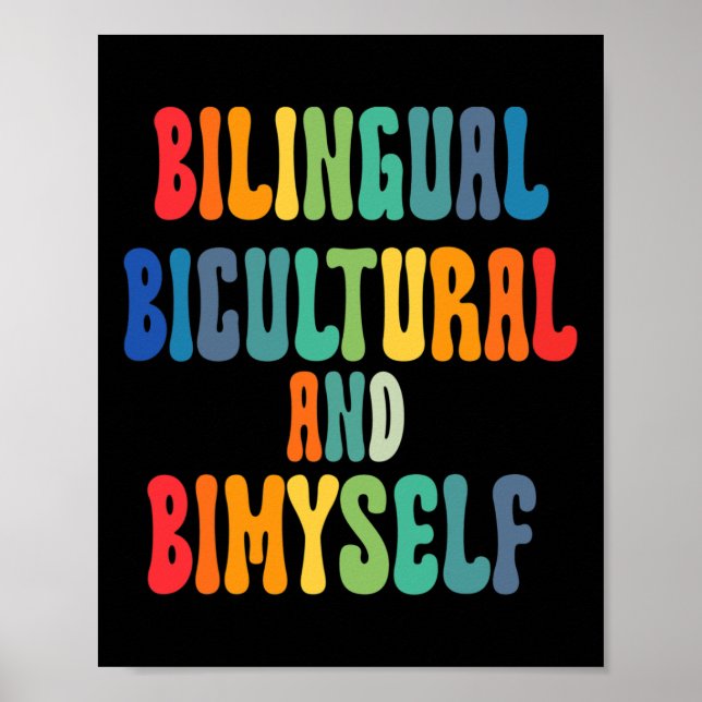 Poster Bicicleta Bilíngue Divertida E Bimyself ASL Deaf A (Frente)