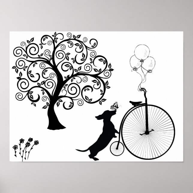 Poster Bicicleta Black Silhout (Frente)