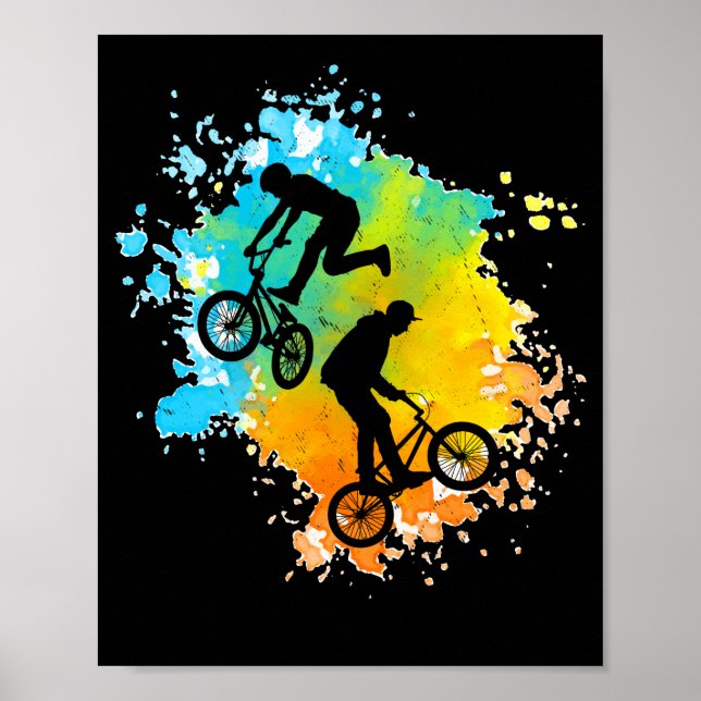 Poster Bicicleta BMX Colorida (Frente)