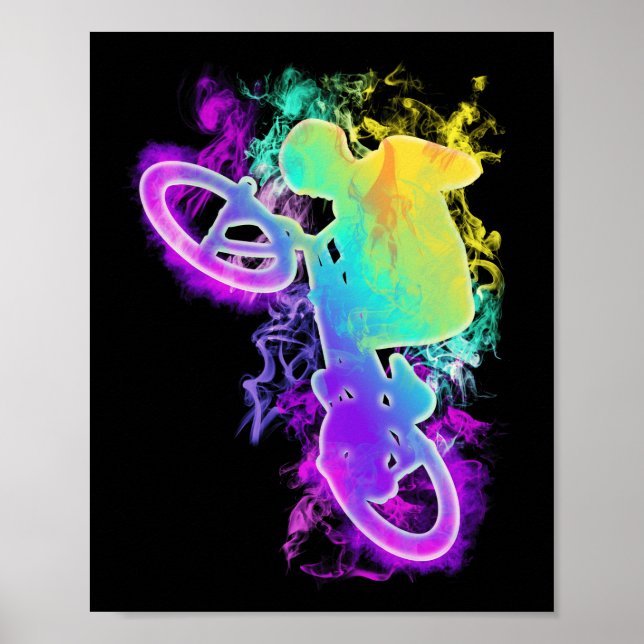 Poster Bicicleta BMX Colorida Bicicletas Meninas (Frente)