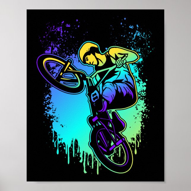 Poster Bicicleta BMX Splash Colorida (Frente)