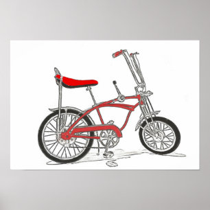 Pôster Bicicleta clássica do assento da banana da