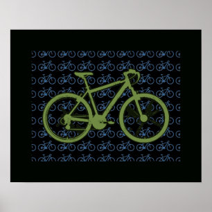 Poster bicicleta com padrão legal