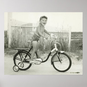 Pôster Bicicleta da equitação da menina