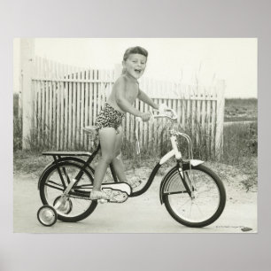 Poster Bicicleta da equitação da menina