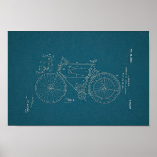 Pôster Bicicleta de 1948, Vintage Schwinn, Bicycle Patent