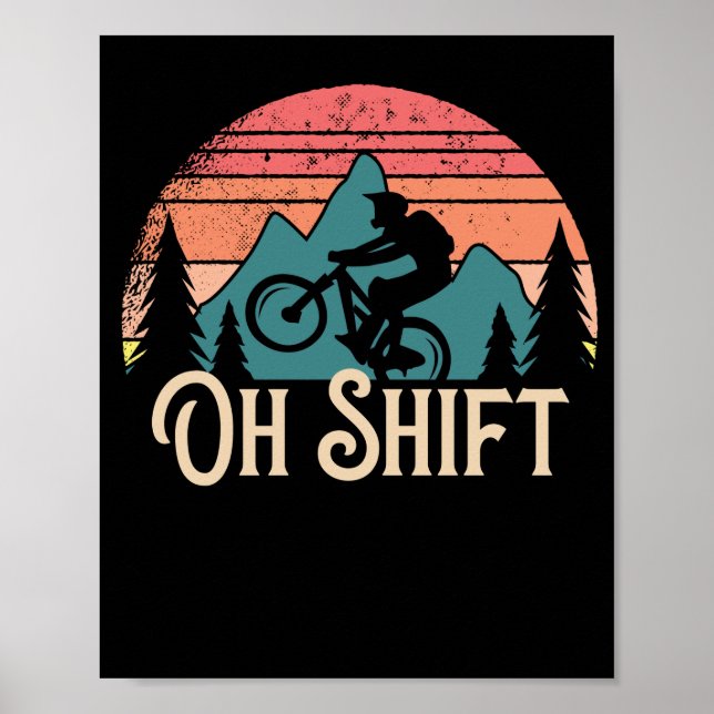 Poster Bicicleta de bicicleta de montanha Oh Shift (Frente)