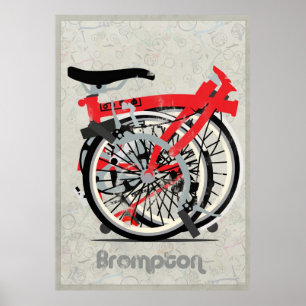Poster Bicicleta de Brompton dobrada