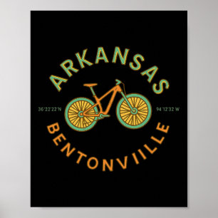 Poster Bicicleta de Ciclismo de Montanha Antiga de Benton