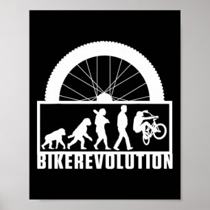 Poster Bicicleta de Ciclismo Evolução do Ciclista Bmx Mtb