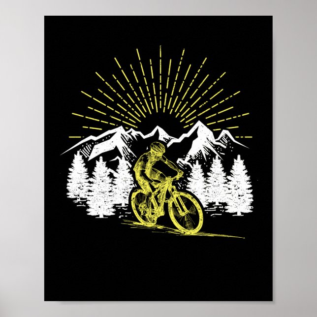 Poster Bicicleta de montanha engraçada MTB ciclismo (Frente)