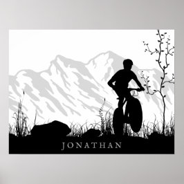 Poster Bicicleta de Montanha Silhouette Personalizada