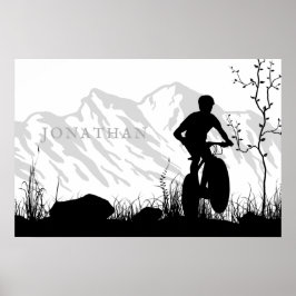 Poster Bicicleta de Montanha Silhouette Personalizada