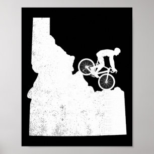 Poster Bicicleta de Montanha Vintage Idaho Mapa de Ciclis