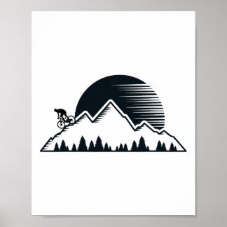 Poster Bicicleta de Montanha Vintage - MTB Outdoor Downhi