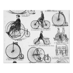 Pôster Bicicleta de Roda Alta Penny Farthing