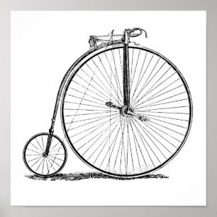 Poster Bicicleta de Roda Alta Penny Farthing