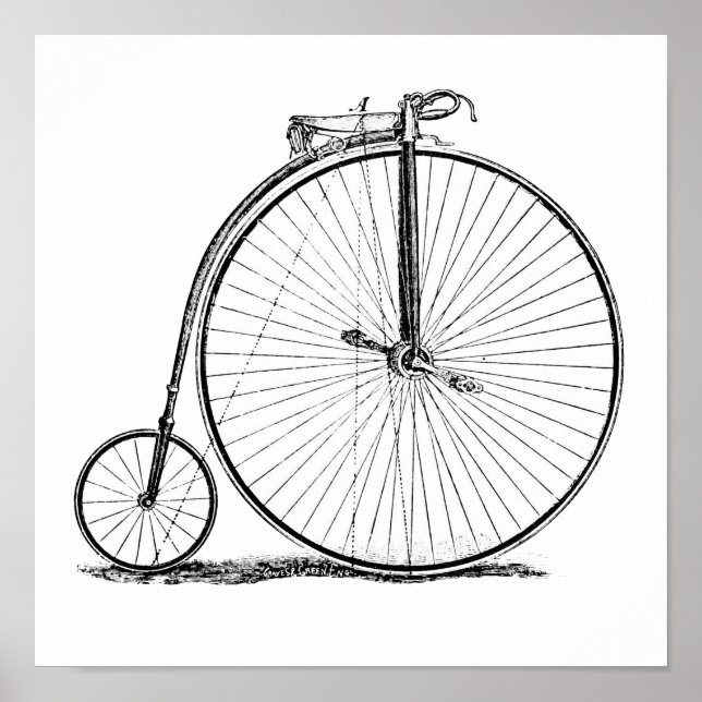 Poster Bicicleta de Roda Alta Penny Farthing (Frente)