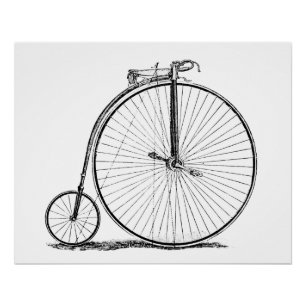 Pôster Bicicleta de Roda Alta Penny Farthing