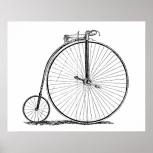 Poster Bicicleta de Roda Alta Penny Farthing