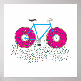 Poster Bicicleta de Rodas de Rosquinha Rosa-Glazadas com