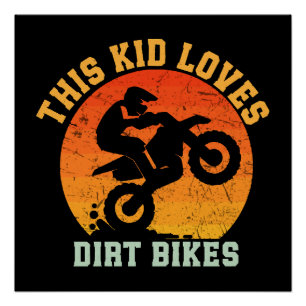 Pôster Bicicleta de terra engraçada para crianças