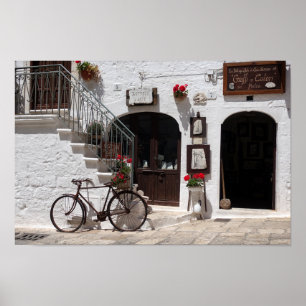 Poster Bicicleta e montra velhas em Apulia