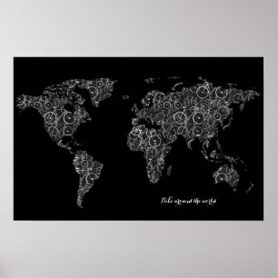 Poster bicicleta em todo o mundo, biking