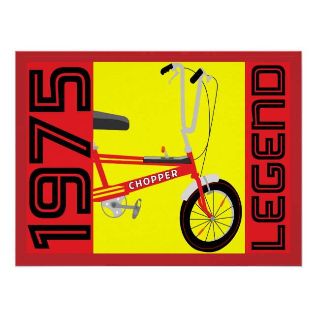 Pôster Bicicleta Icônica Britânica Clássica de 1970 (Frente)