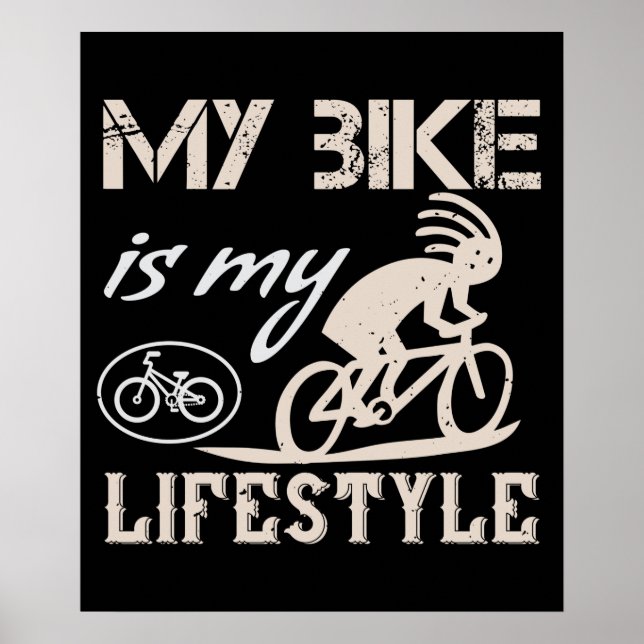 Poster Bicicleta - Minha bicicleta é o meu estilo de vida (Frente)