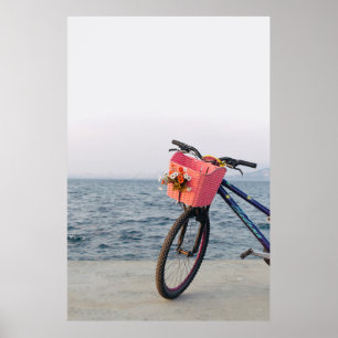 Poster Bicicleta negra e azul com cesto