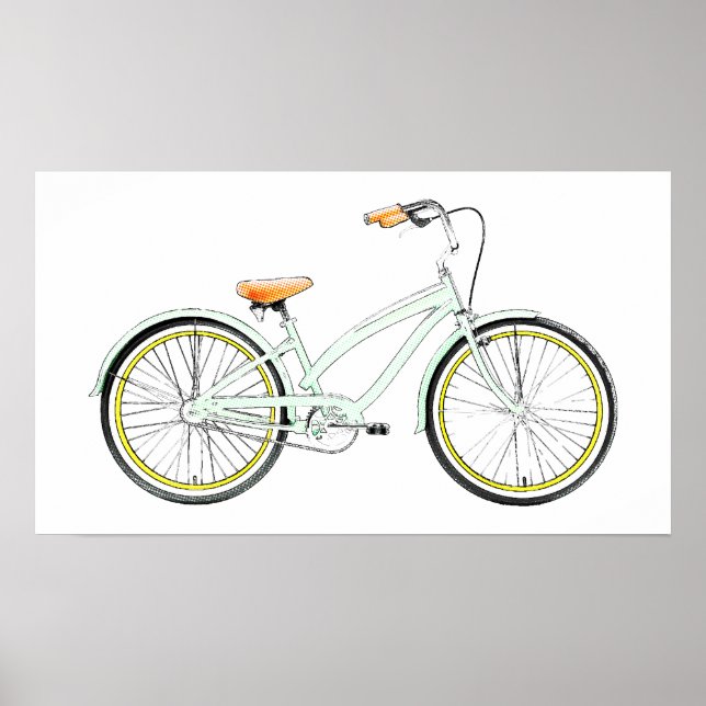 Poster bicicleta retrô (Frente)