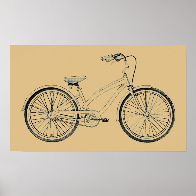 Pôster bicicleta retrô (Frente)