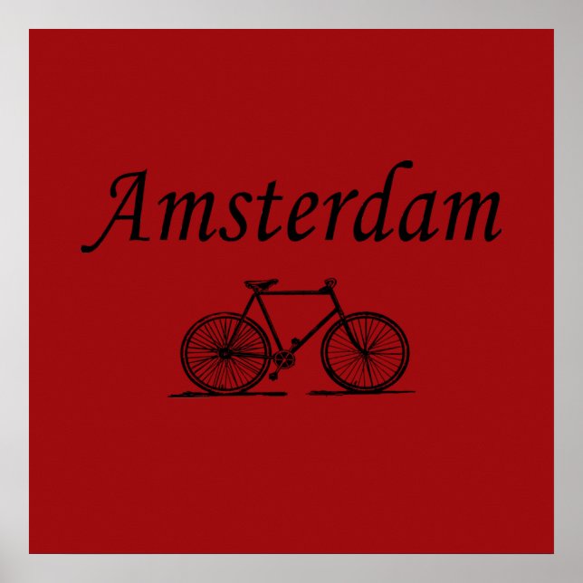 Poster Bicicleta retrô de Amsterdã (Frente)