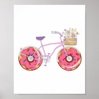 Poster Bicicleta rosquinha - Bicicleta Engraçada com Roda