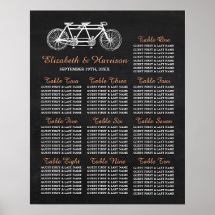 Poster Bicicleta Tandem No Quadro De Casamentos De Chalkb
