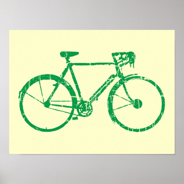 Poster bicicleta verde (Frente)