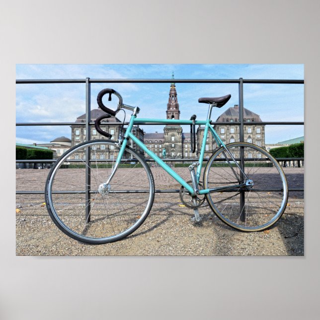 Poster Bicicleta Verde no Palácio de Christiansborg, em C (Frente)
