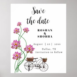 Poster Bicicleta Vintage Com Flores