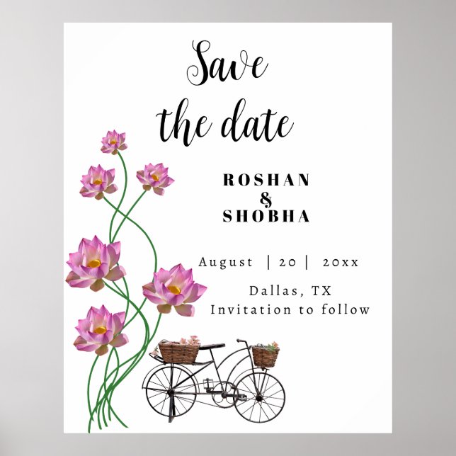 Poster Bicicleta Vintage Com Flores (Frente)